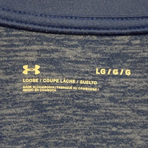 Men’s Under Armour Blue and White Heathered Half Zip Pullover - Picture 6 of 6